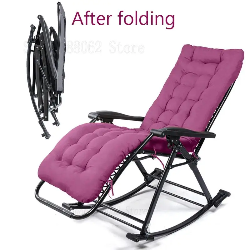 Удобное расслабляющее кресло качалка складное для отдыха с подушкой из