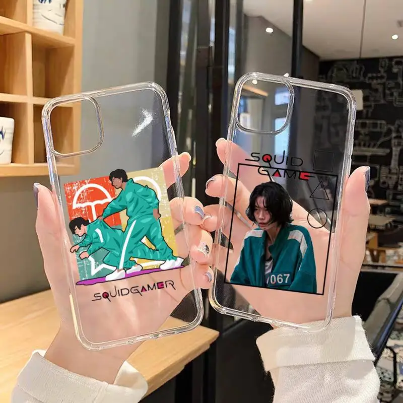 

Squid Game Phone Case For iphone 13 12 11 8 7 plus mini x xs xr pro max Transparent soft