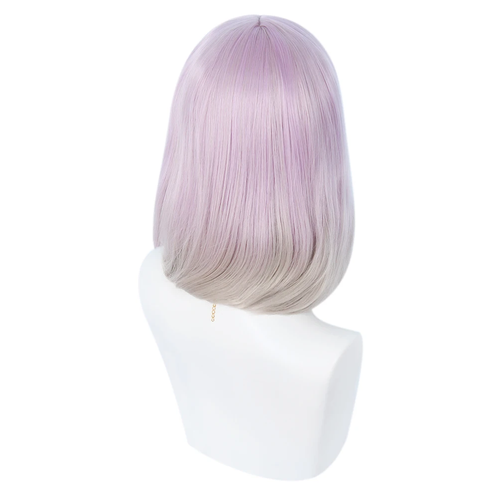

Lolita 35CM Short Straight Hair Cosplay Wig With Bangs Synthetic Women Lady Mixed Color Basic Style Party Halloween Harajuku