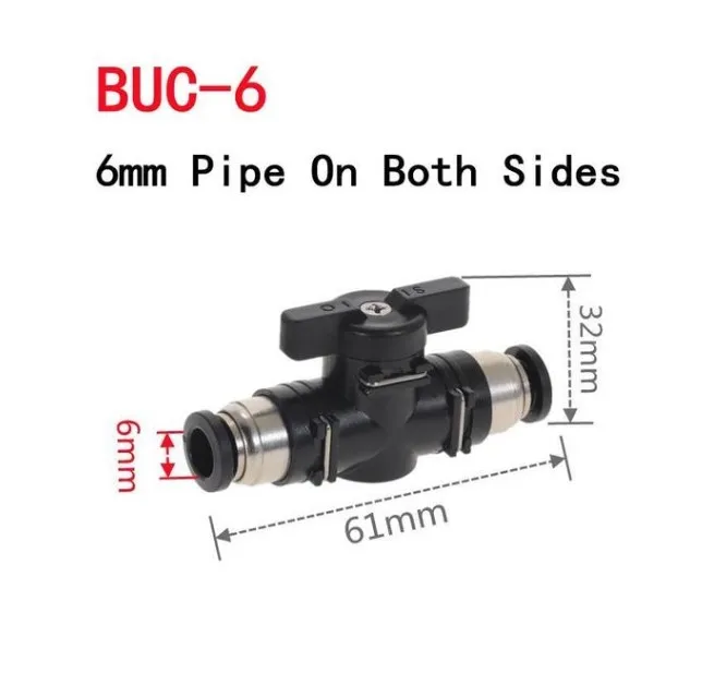 Пневматический вставной быстроразъемный клапан BUC ручной шаровой ограничитель