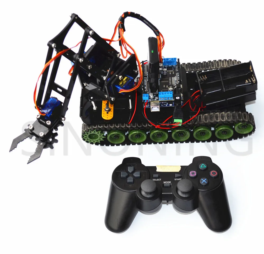 Робот-танк с дистанционным управлением пожарный arduino ps2 mearm акриловый SNAR11