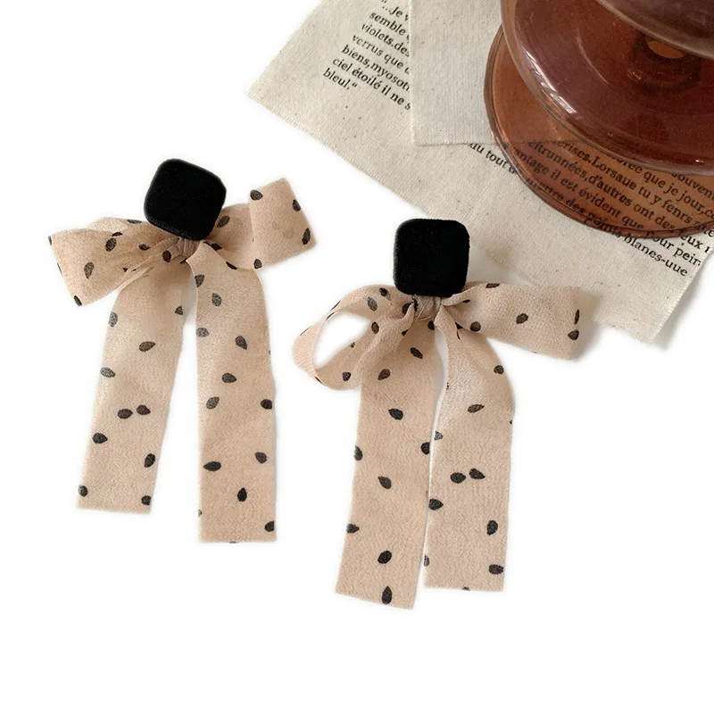 

FASHION Women Earrings Polka-Dot Streamer Bow Prevent Allergy Trendy Jewelry Vintage Simple Party Accessories Gifts IRISBee