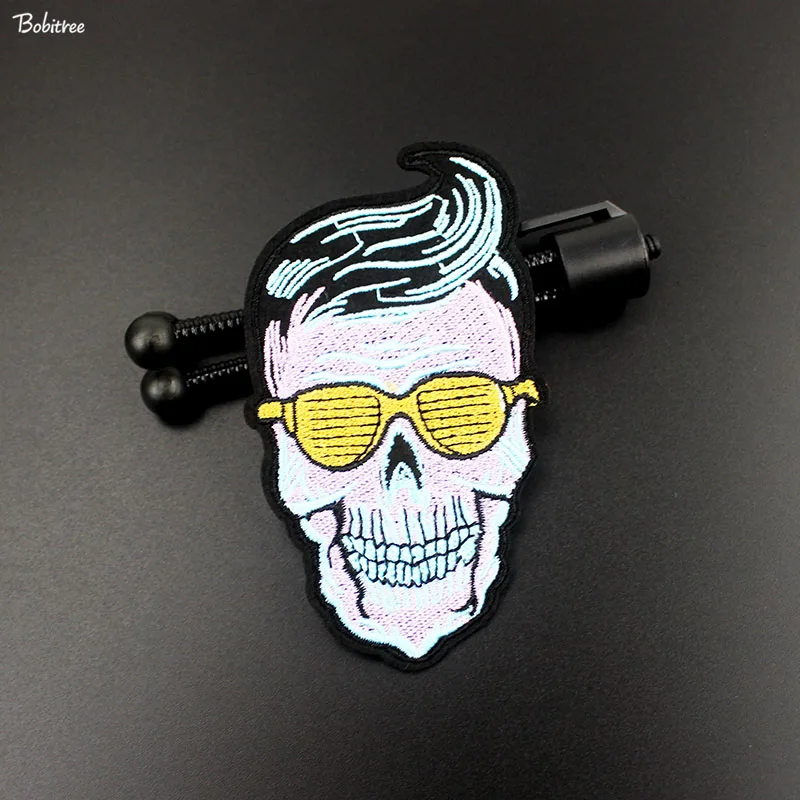 Креативные нашивки с черепом бейдж утюгом вышитая аппликация потрясающие