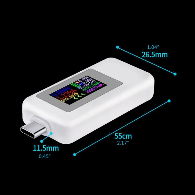 KWS-1902C тип-c цветной дисплей USB тестер напряжение тока монитор измеритель мощности