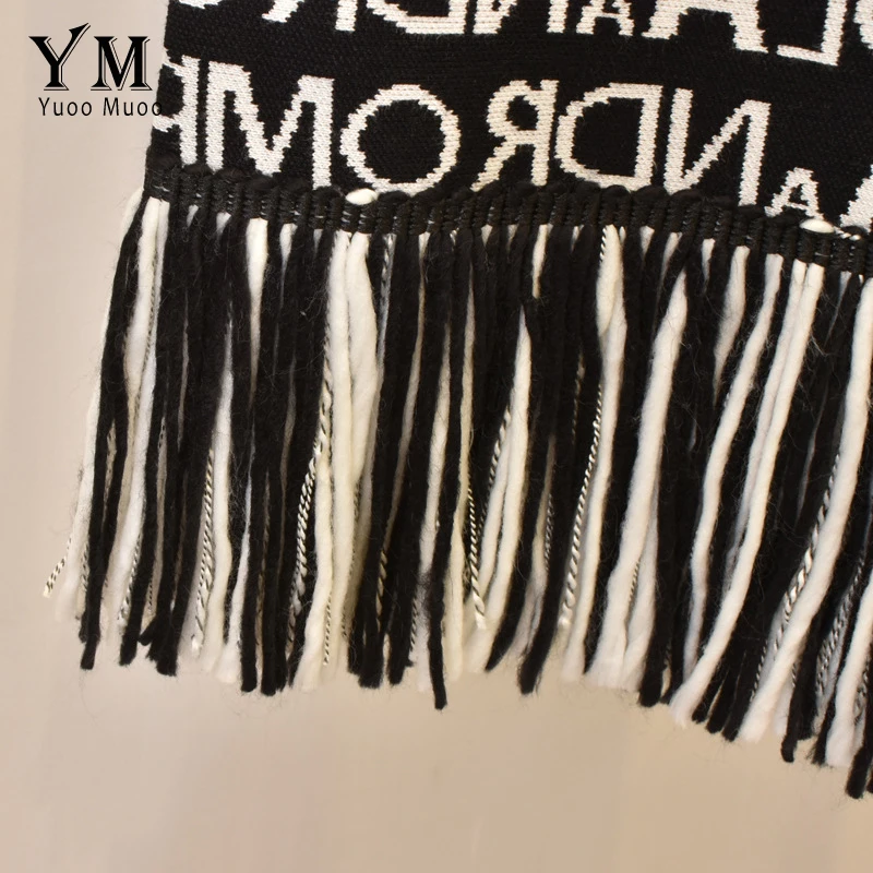 YuooMuoo Good Quality Autumn Hip Up High Waist Women Knee Length Skirt 2019 Brand Style Letters Knit Ladies Tassel | Женская одежда