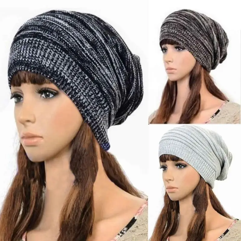 

New Men Women's Knit Baggy Beanie Beret Hat Unisex Oversized Ski Winter Warm Cap