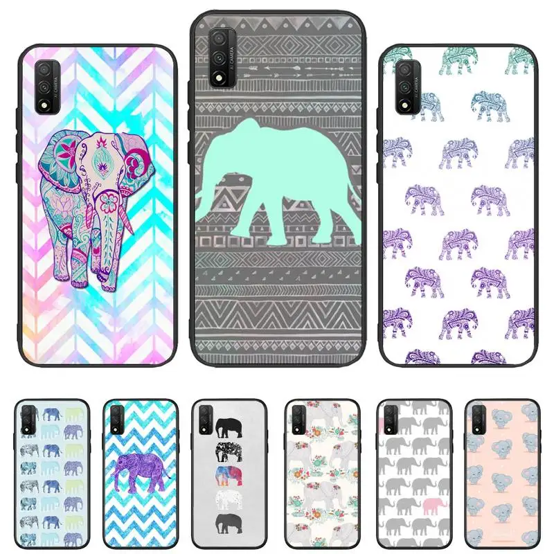 

elephants Pattern Collage tribal Phone Case For Huawei P9 P10 P20 P30 P40 Lite 2016 2017 Pro SMART2019 Cover