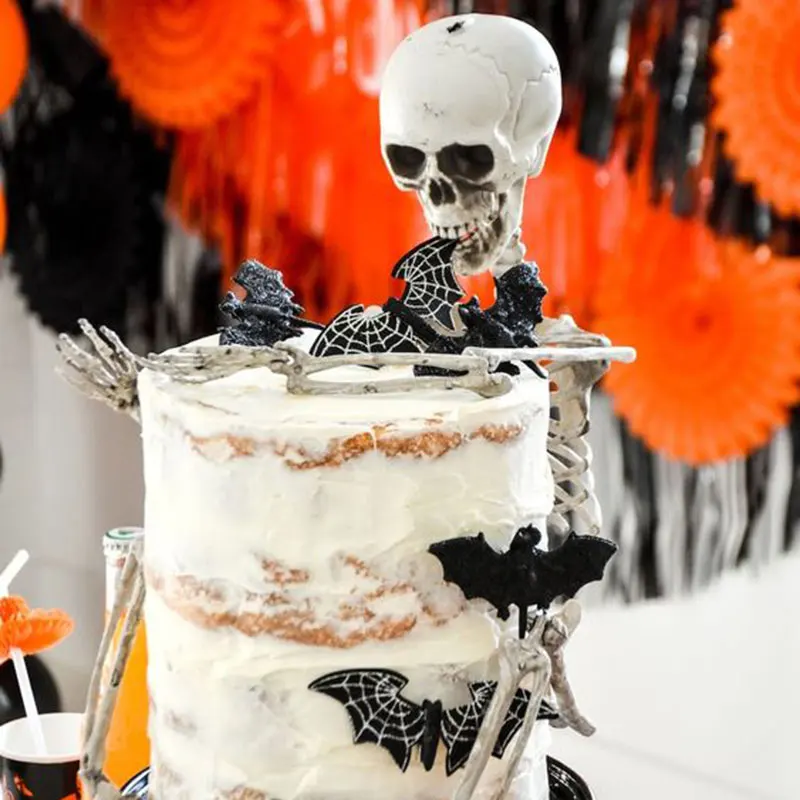 40 см Хэллоуин Забавный реалистичный пластиковый скелет со скелетом-тыквой