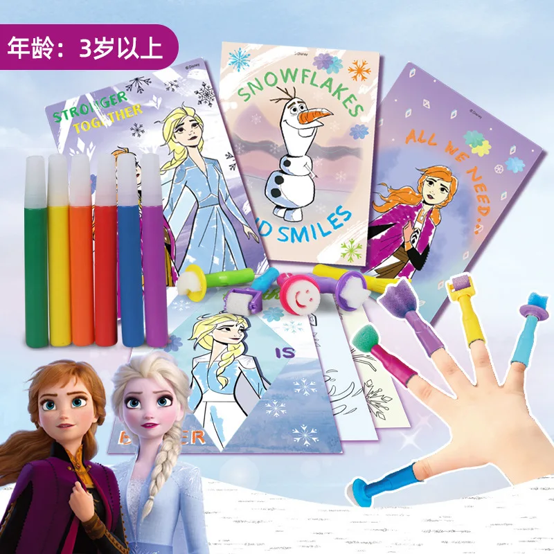 

Disney мультфильм Девушки Замороженные пальцы живопись крафт игрушки Diy пальцы краска образовательные игрушки для детей обучение Рисование и...