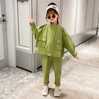 kids tracksuit spring autumn girls clothing solid jacketspants children clothing sport suits for girls clothes set 4 12 years