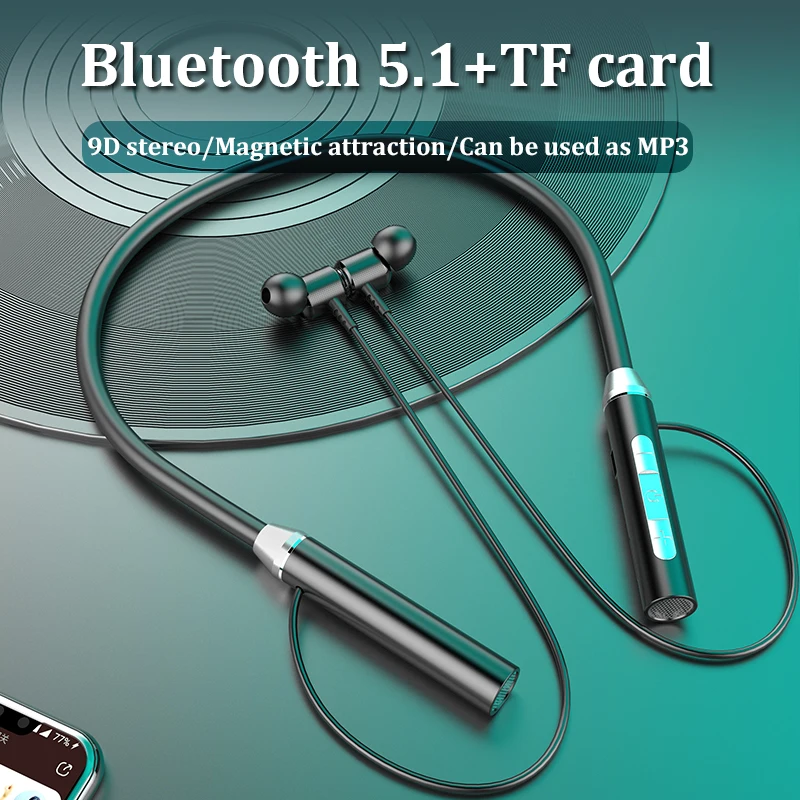 

TWS Earphones Bluetooth 5.1 Wireless Headphones Magnetic Neckband Running Headset Noise Cancelling Waterproof Sport Earbuds