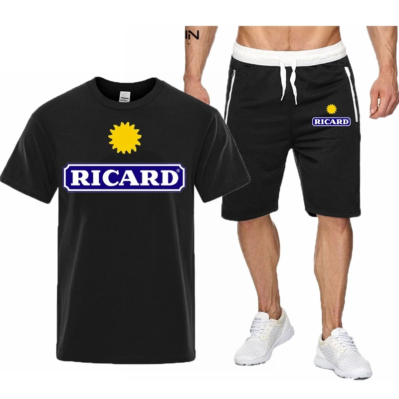 

Ricard men's sets brand printing Male Short Tracksuit summer casual sports men's T-shirt high-quality hot-selling men's suits