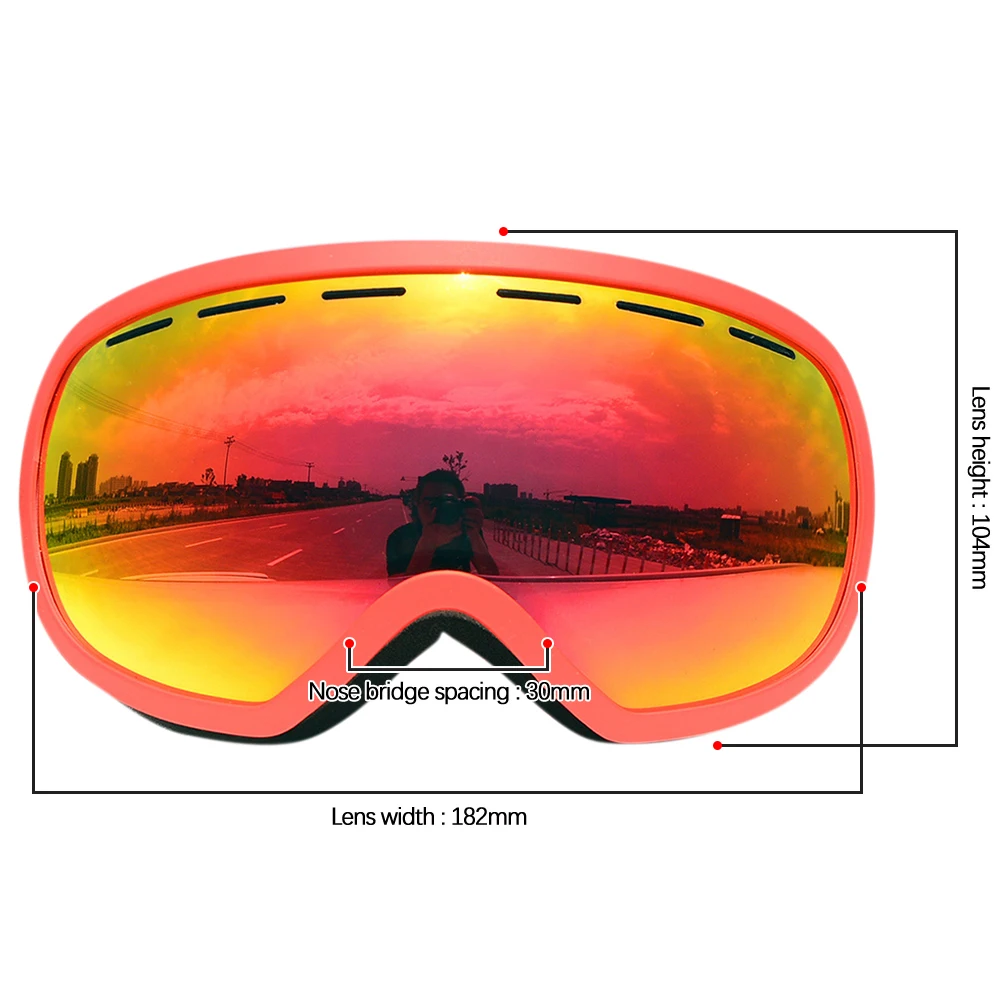 

Snow Goggles PC Plating Lens Double Layer Cocaine Myopia Anti-fog UV Eyes Protection Snowboarding Ski Goggles