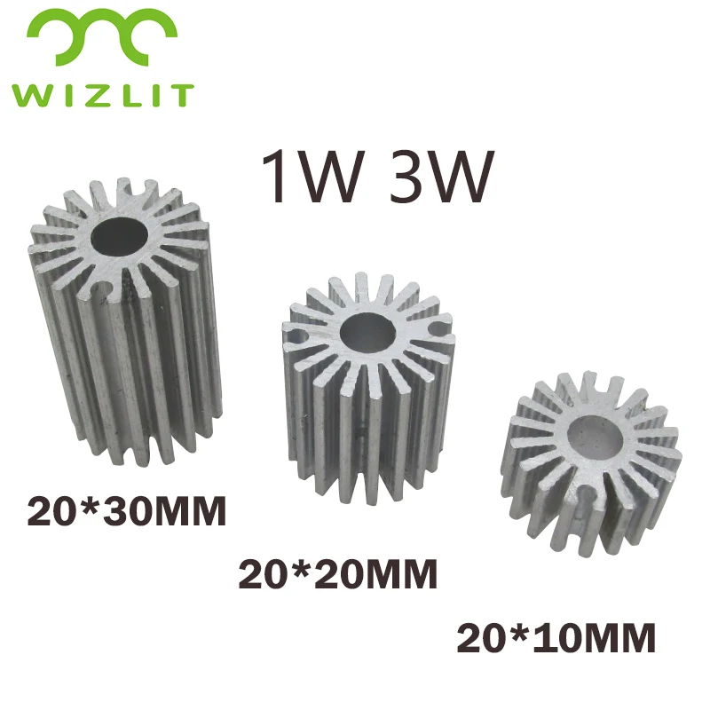 10 шт 1Вт 3 Вт алюминиевый радиатор для охлаждения светодиодной пластины.