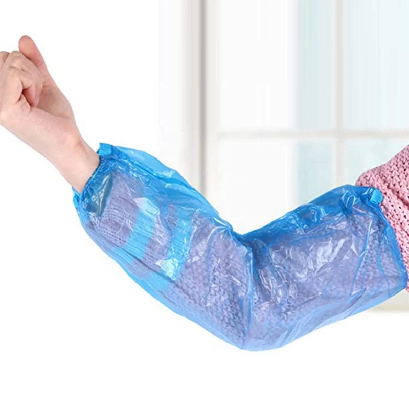 Одноразовые пластиковые эластичные нарукавники 100 шт. домашние для салона