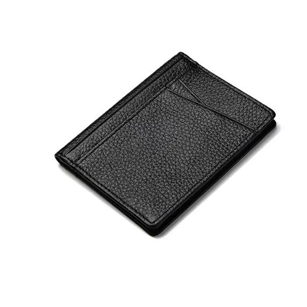 

1pc Business Super Slim Soft Wallet Cowhide Leather Card Credit Holder Wallet Mini Bus Card Ultra-thin Men Purse Wallet Car X4T3