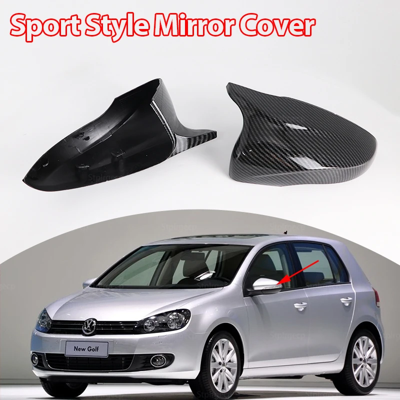 

Replacement Black Carbon Fiber Look Rearview Side Mirror Covers Cap for Volkswagen VW Golf6 Golf6 MK6 2008-12 Touran 11-14