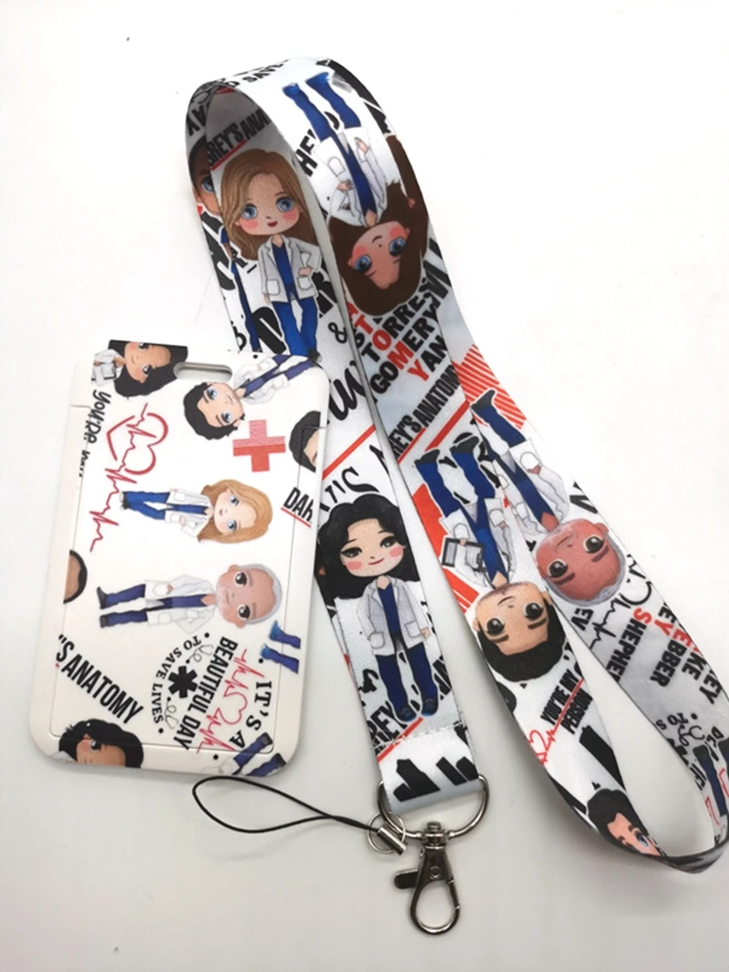 1 комплект с принтом медсестры шнурки брелок для ключей отделением карт считать
