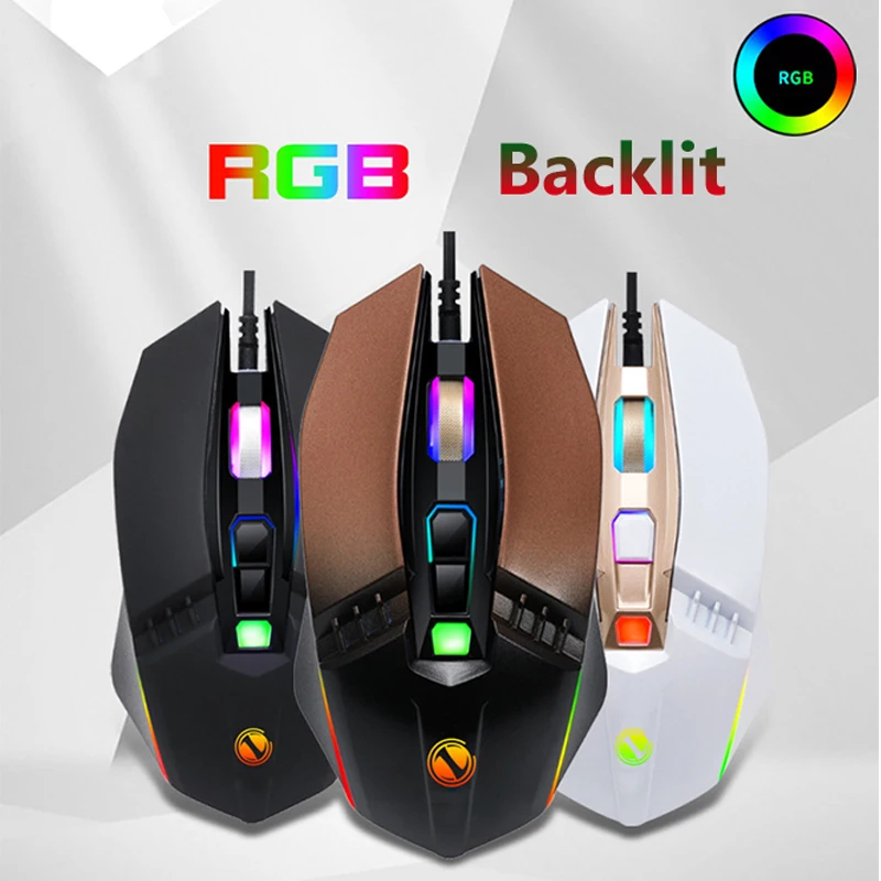 USB Проводная оптическая мышь с RGB подсветкой профессиональная игровая 2400 DPI для ПК