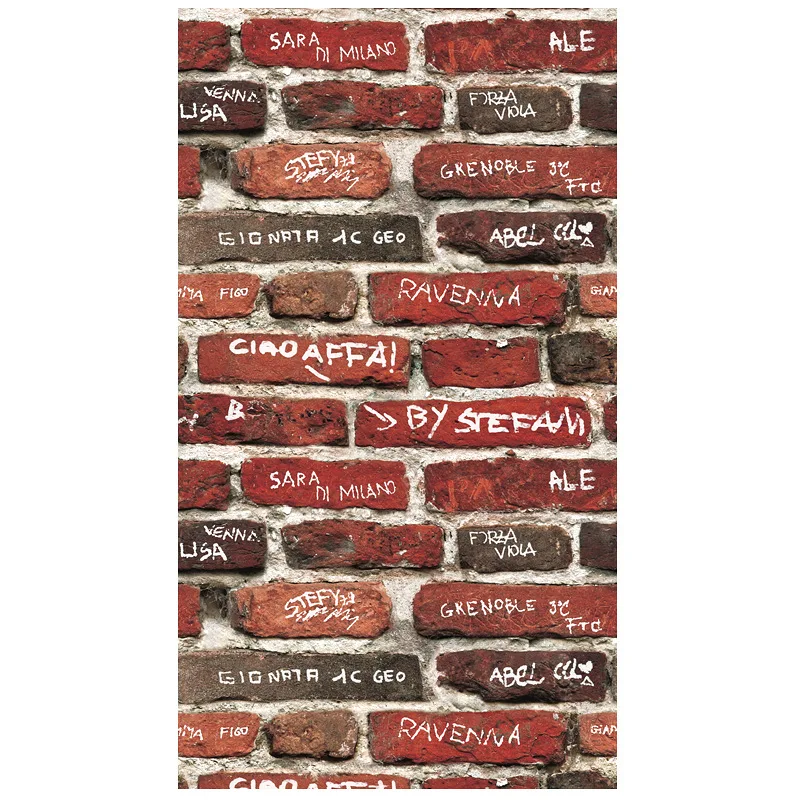 

Graffiti wallpaper personality English letters background wall bedroom industrial style retro nostalgic loft brick wallpaper