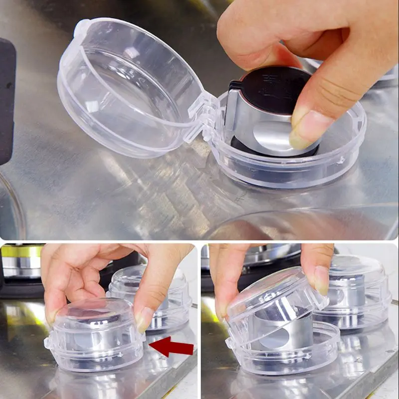 

2pcs Gas Stove Oven Knob Cover Padlock Lid Lock Protector Baby Kitchen Safety Children Protection K1MA