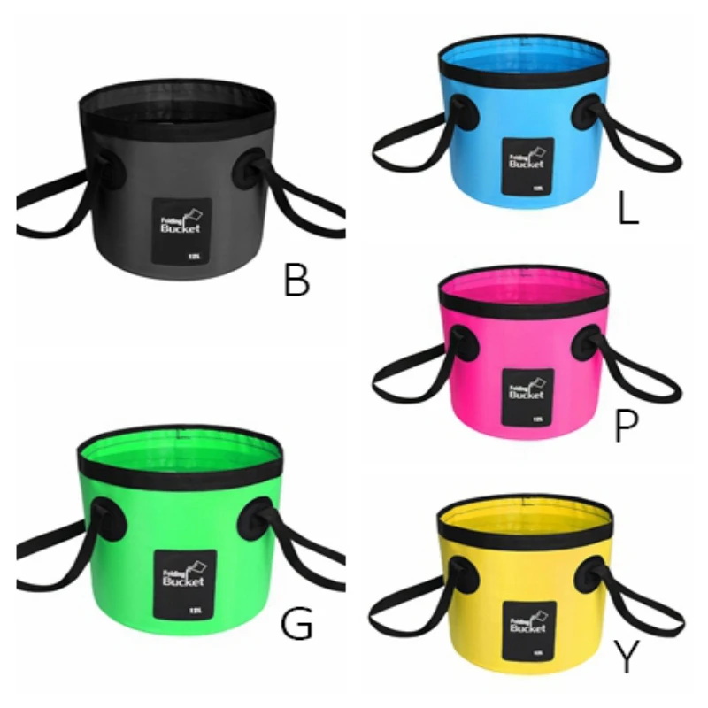12L Multifunctional Collapsible Folding Fishing Bucket Outdoor Waterproof Water Storage Container Bucket For Camping Hiking Trav