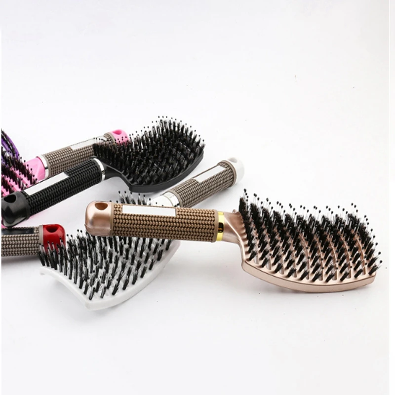 

Hair Scalp Massage Comb Bristle Hairbrush Wet Curly Detangle Hair Brush for Salon Hairdressing Styling Tools