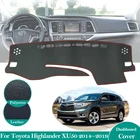 Нескользящий кожаный коврик для Toyota Highlander XU50 Kluger 2014  2019, накладка на приборную панель, Солнцезащитный коврик, аксессуары для коврика 2018