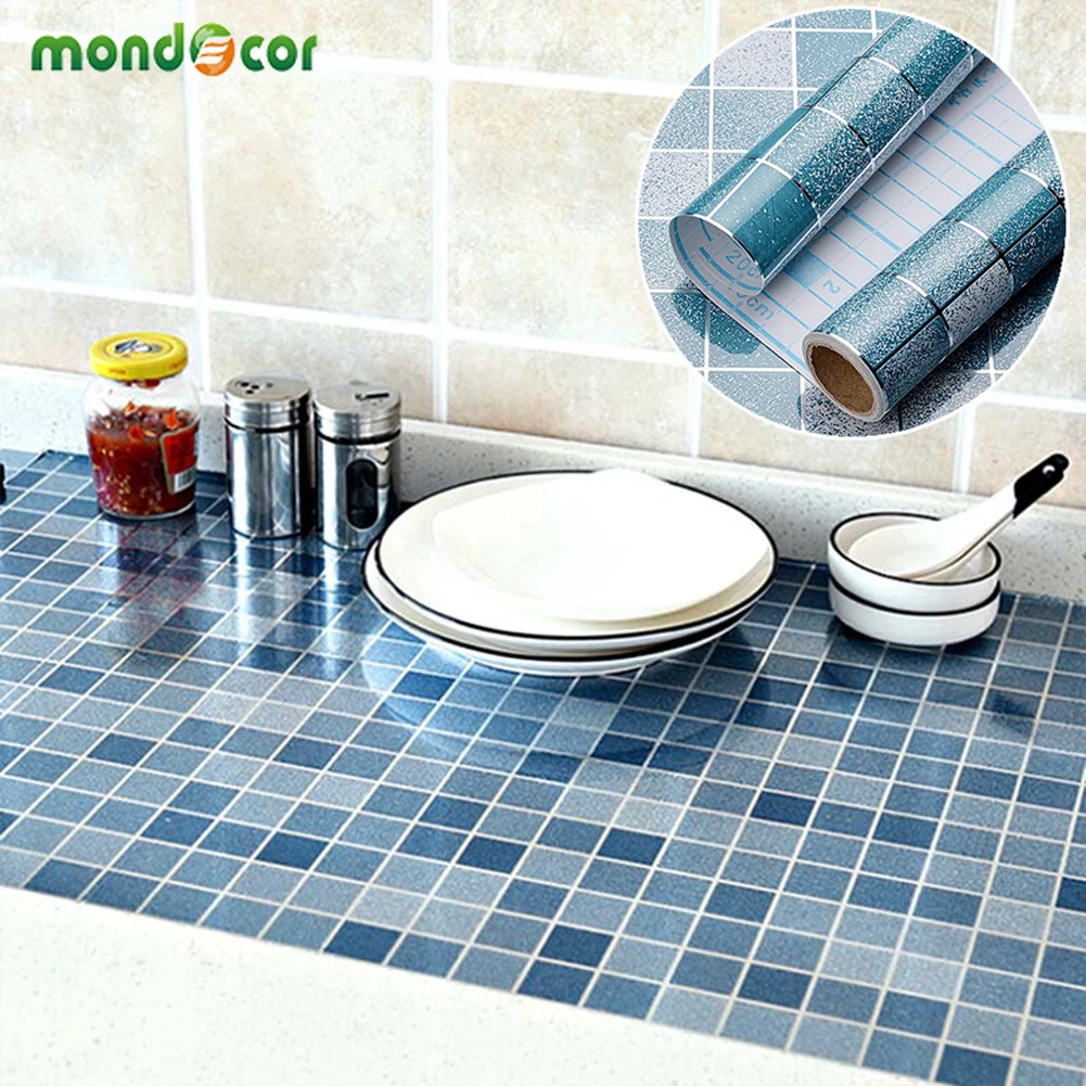 

Mosaic Oil Proof Stickers For Kitchen Stove Bathroom Tiles Wallpaper High Temperature Resistant Aluminum Foil Self Adhesive Film