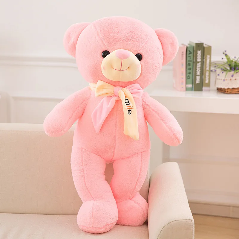 

Kawaii 70/90cm Tie Huge Teddy Bear High Quality Plush Soft Toys Stuffed Animals For Girls valentines day Birthday gift