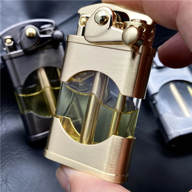 ZORRO New Windproof Metal Kerosene Lighter Transparent Oil Tank Creative Retro Flint Petroleum Lighters Smoking Accessories Gift | Дом и сад