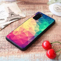 for samsung galaxy abstract polygon multi color cubism low poly triangle design soft tpu border samsung galaxy case