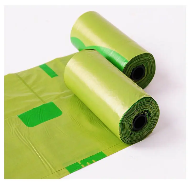 8 rolls / 120 pieces of green plastic garbage bags thickened pet dog cat durable cleaning |