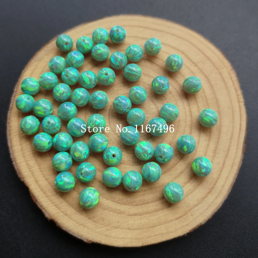 50 шт./лот 6 мм синтетический полностью Просверленный круглый шар опаловые бусины