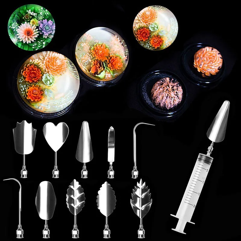 

Stainless Steel Bakeware Sets Jelly Flower Art Carve Mold Cake Jello Gelatin Pudding Baking Nozzles Cake Decorating Kitchen Tool