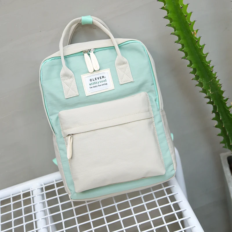 green beige Многофункциональный женский рюкзак Модный молодежный корейский стиль сумка на плечо рюкзак для ноутбука школьные сумки для подростков девочек мальчиков путешествия - Цвет: green beige
