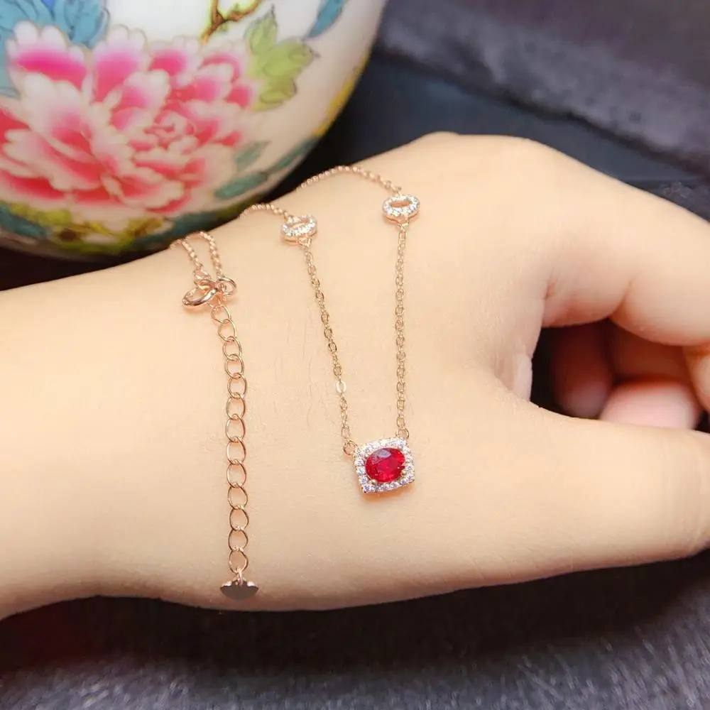 S925 Серебряный голубь натуральный красный драгоценный камень ключицы цепь цвет