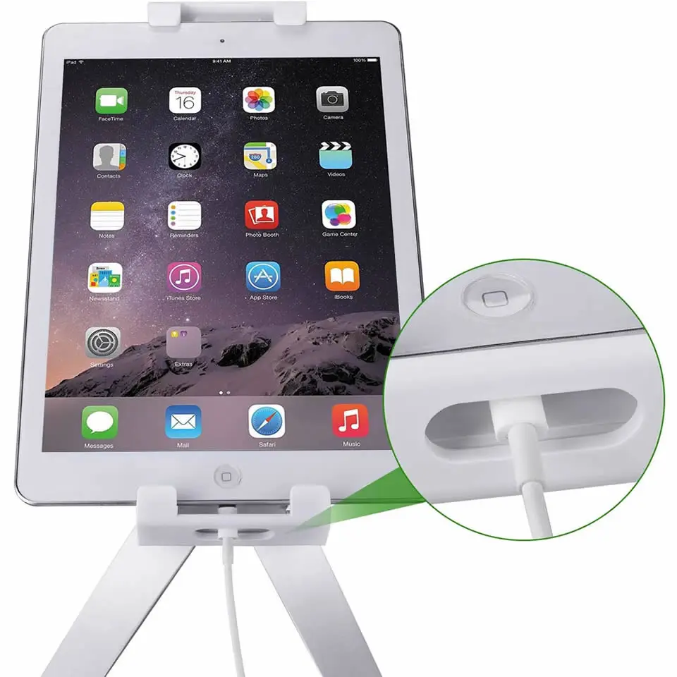 outmix aluminum kitchen tablet stand phone holder flodable adjustable 5 13 inches tablet phone desktop mount for ipad pro 12 9 free global shipping
