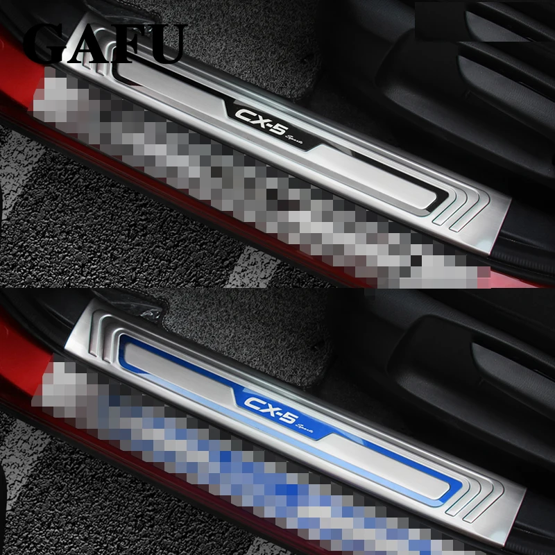 4 шт. защитная Накладка на порог двери для Mazda cx5 cx 5 2018 2019 2020|scuff plate|stainless steel scuff platesill