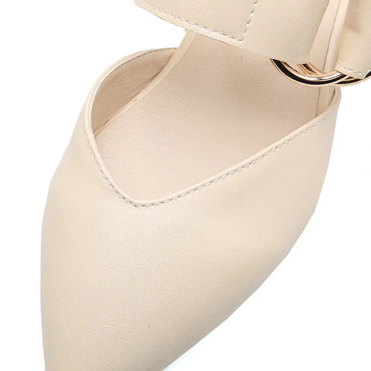 Сандалии женские на высоком каблуке босоножки с острым носком пуговицах Туфли