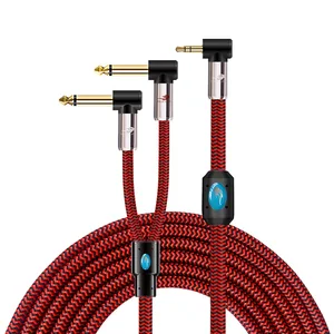 18 3 5mm to dual 6 35mm 14 ts mono audio cable mixer amplifier pc laptop hifi sound system y cable splitter shielded cords free global shipping