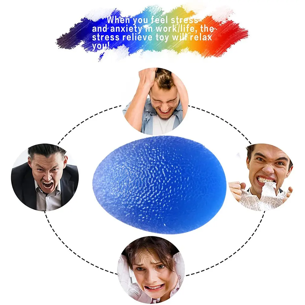 High-elastic Egg-shaped Grip Ball Hand Training Finger Massage Device Sports Fitness Squeeze Toy | Дом и сад
