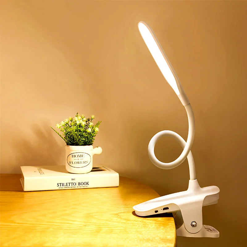 

LED Multifunctional USB Curved Folding Clip Desk Lamp Eye Protection Portable Rechargeable Suitable for Bed and Computer Desk