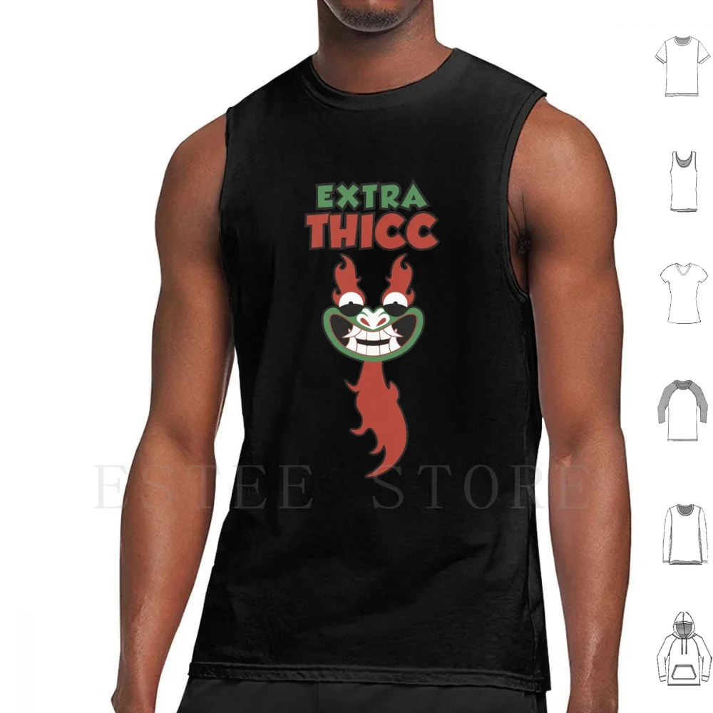 

Aku-Extra Thicc Tank Tops Vest Cotton Aku Jack Evil Extra Thicc Thick Meme Cartoon Funny Size Katana Japan Japanese Demon