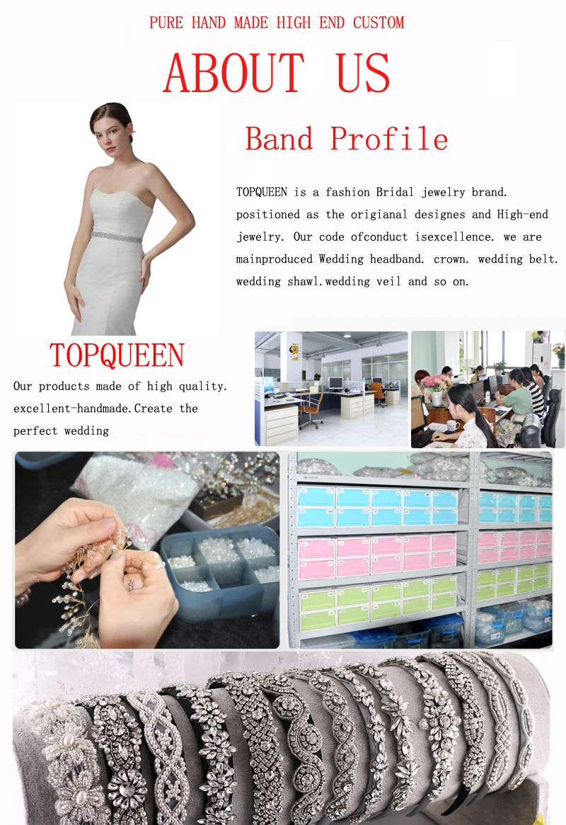 TOPQUEEN S383-S Wedding dress belt pearl Sliver diamond belt luxury rhinestone belt rhinestone trim applique bridal belt