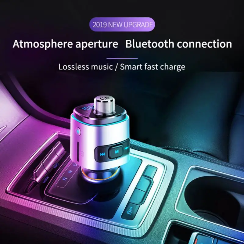 QC3.0 fm передатчик hands free Телефон быстрая зарядка автомобильное зарядное