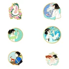 Эмалированные броши в стиле аниме для женщин, модные булавки в стиле хиджаба, металлические милые Декоративные Значки, Винтажная брошь