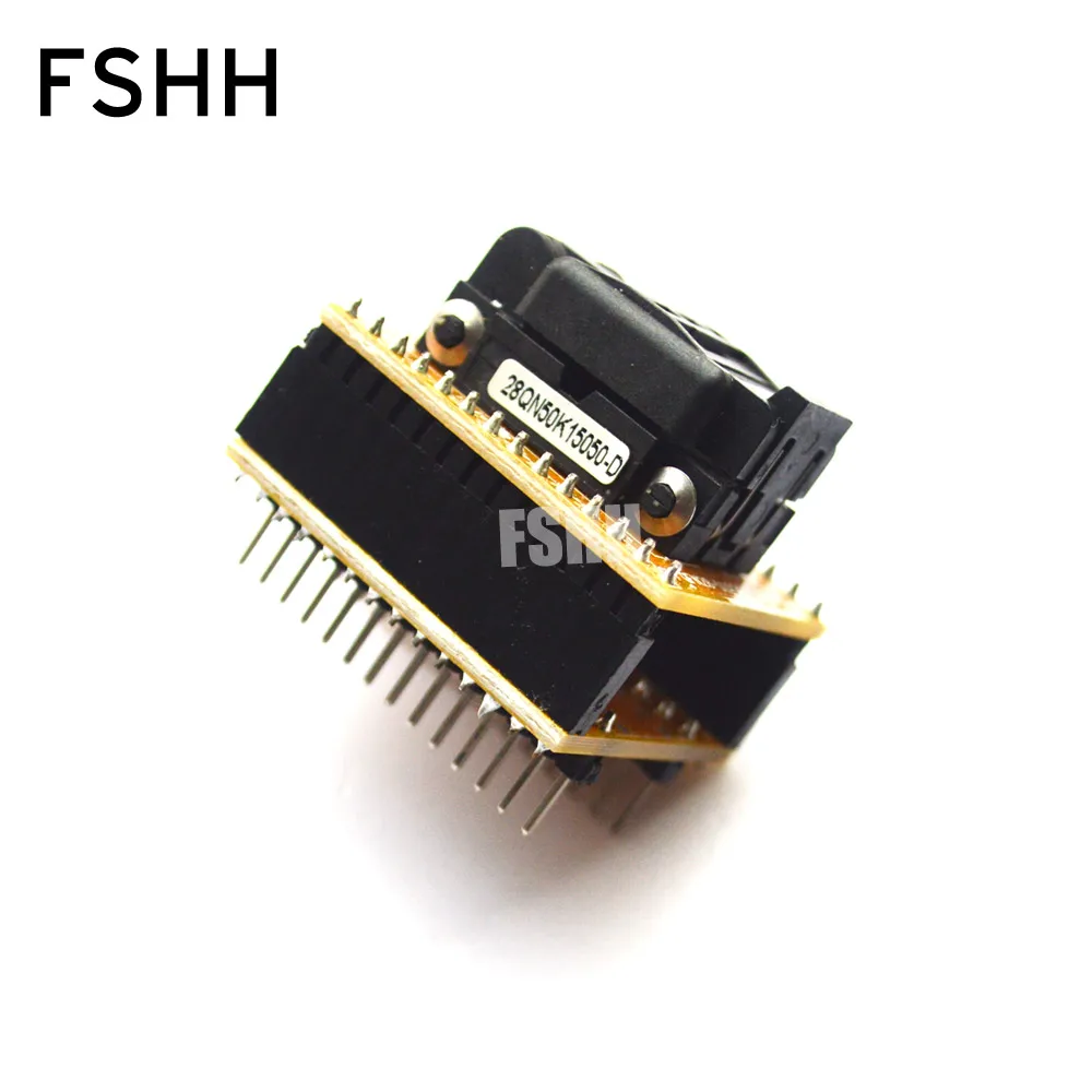 Программатор адаптер QFN28 to DIP28 WSON28 DFN28 MLF28 IC TEST SOCKET 5X5mm 0.5mm 28QN50K15050-D.