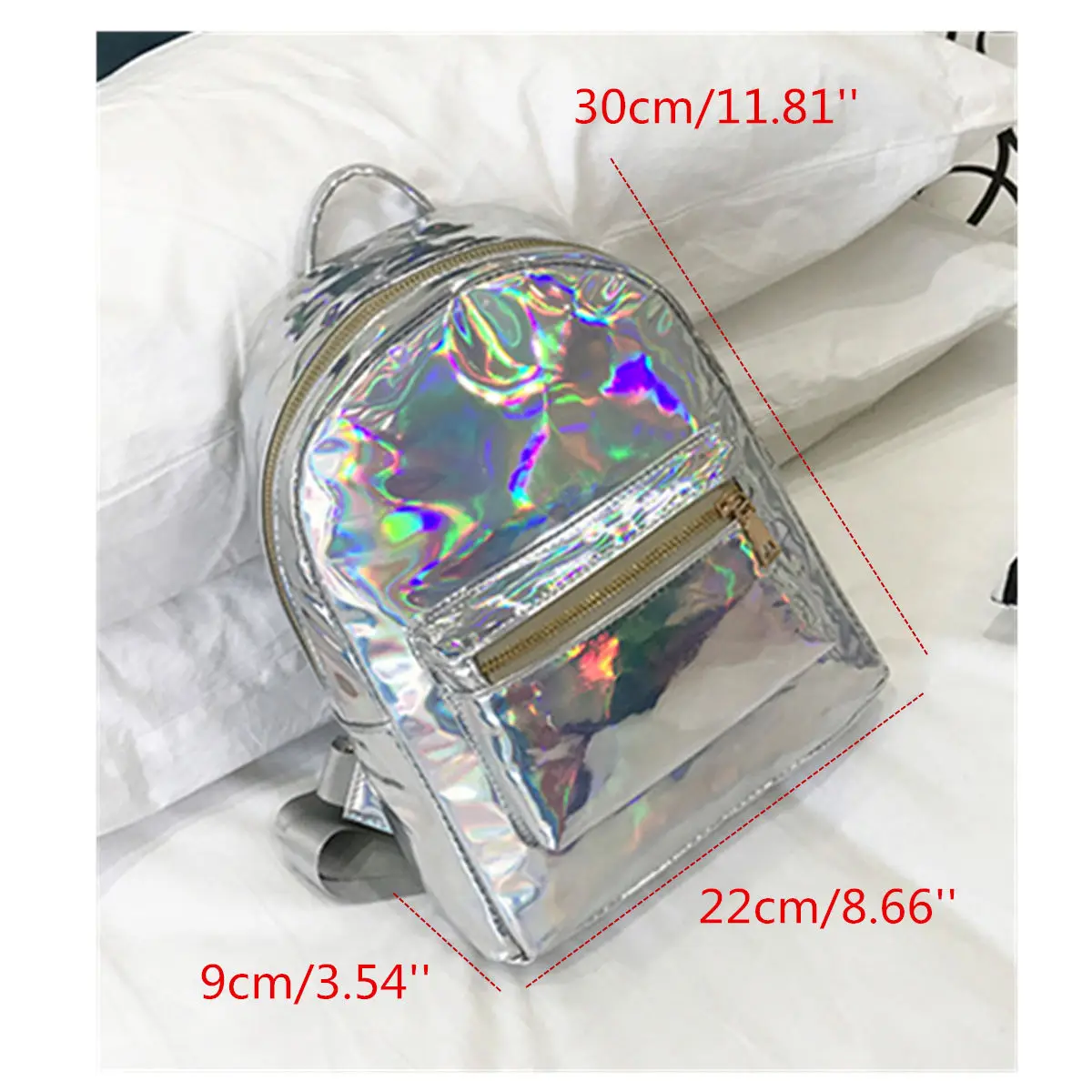 Модный крутой рюкзак для девочек из ПУ кожи с лазерным рисунком мини кошелек