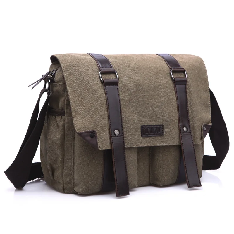 Сумка-мессенджер для мужчин простая модная холщовая Повседневная Сумочка на